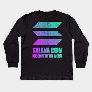 Vintage Solana Coin Mission To The Moon Crypto Token Cryptocurrency Wallet Birthday Gift For Men Women Kids Long Sleeve T-Shirt